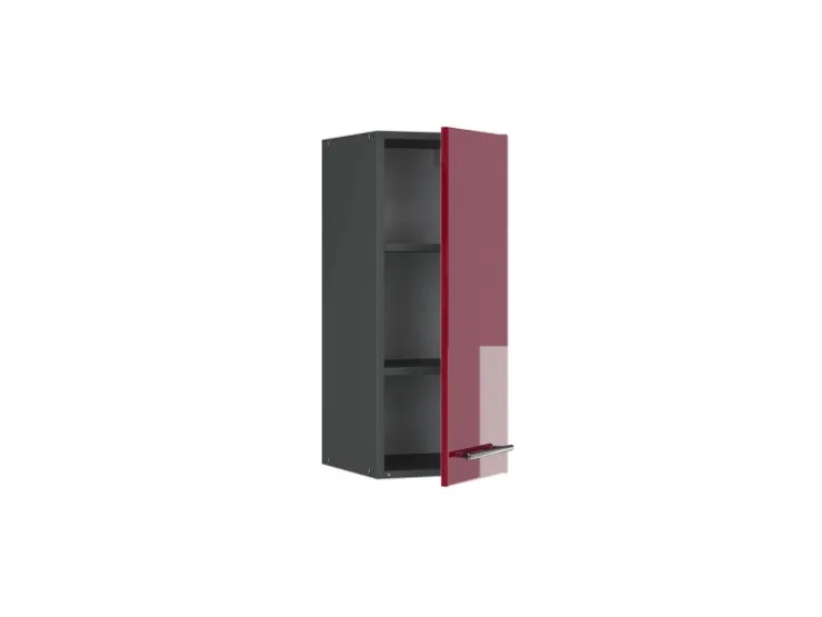 Herde|Kühlschränke<Vicco Hängeschrank Fame-Line Hängender Küchenschrank Bordeaux Hochglanz/Anthrazit 30 cm Bordeaux-Glanz