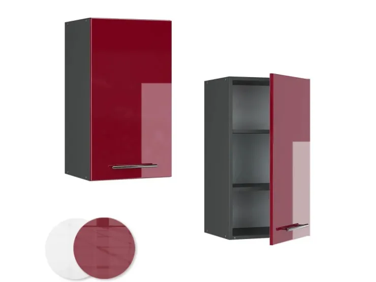 Sale Vicco Hängeschrank Fame-Line Hängender Küchenschrank Bordeaux Hochglanz/Weiß 45 cm Küchenschränke