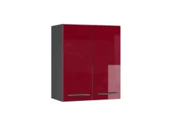 Sale Vicco Hängeschrank Fame-Line Hängender Küchenschrank Bordeaux Hochglanz/Anthrazit 60 cm Küchenschränke