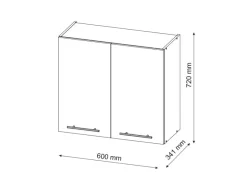 Sale Vicco Hängeschrank Fame-Line Hängender Küchenschrank Bordeaux Hochglanz/Anthrazit 60 cm Küchenschränke