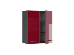 Sale Vicco Hängeschrank Fame-Line Hängender Küchenschrank Bordeaux Hochglanz/Anthrazit 60 cm Küchenschränke