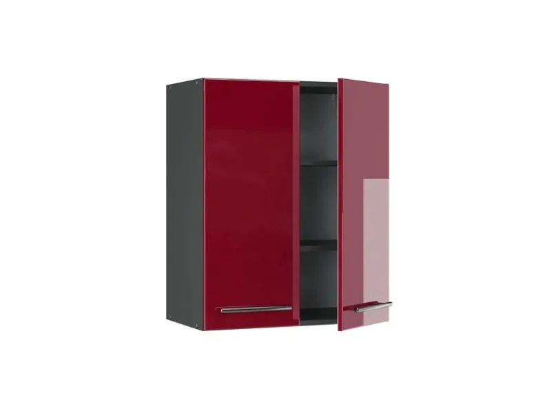 Sale Vicco Hängeschrank Fame-Line Hängender Küchenschrank Bordeaux Hochglanz/Anthrazit 60 cm Küchenschränke
