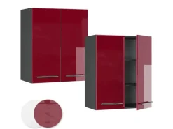 Sale Vicco Hängeschrank Fame-Line Hängender Küchenschrank Bordeaux Hochglanz/Anthrazit 60 cm Küchenschränke