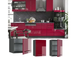 Online Vicco Hängeschrank Fame-Line Hängender Küchenschrank Bordeaux Hochglanz/Anthrazit 50 cm Bordeaux-Glanz