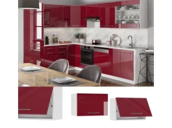 Vicco Hängeschrank Fame-Line Hängender Küchenschrank Bordeaux Hochglanz/Weiß 60 cm Flach Bordeaux-Glanz
