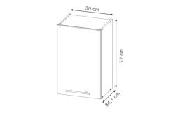 Sale Vicco Hängeschrank Fame-Line Hängender Küchenschrank Hochglanz/Anthrazit 30 cm Küchenschränke