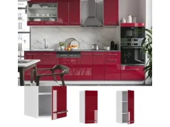 Küchenschränke<Vicco Hängeschrank Fame-Line Hängender Küchenschrank Bordeaux Hochglanz/Weiß 30 cm Bordeaux-Glanz