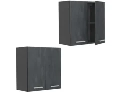 Sale Vicco Hängeschrank R-Line Hängender Küchenschrank Schwarz Beton/Anthrazit 60 cm Herde|Kochfelder