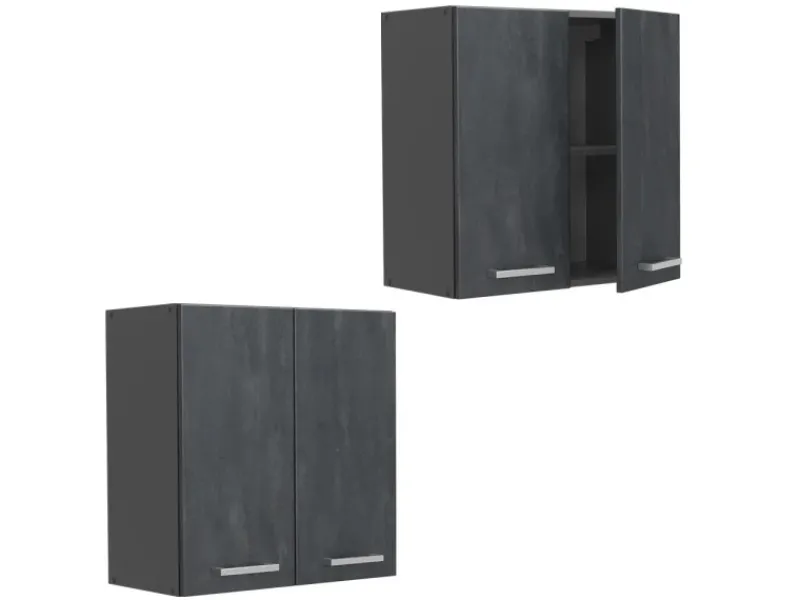 Sale Vicco Hängeschrank R-Line Hängender Küchenschrank Schwarz Beton/Anthrazit 60 cm Herde|Kochfelder