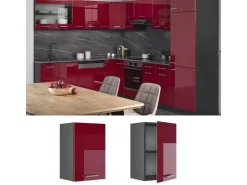Küchenschränke<Vicco Hängeschrank R-Line Hängender Küchenschrank Bordeaux Hochglanz/Anthrazit 40 cm Bordeaux-Glanz