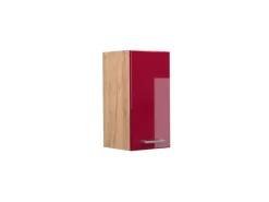 Pfannen|Küchenschränke<Vicco Hängeschrank R-Line Hängender Küchenschrank Bordeaux Hochglanz/Goldkraft Eiche 30 cm Bordeaux-Glanz