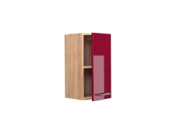 Pfannen|Küchenschränke<Vicco Hängeschrank R-Line Hängender Küchenschrank Bordeaux Hochglanz/Goldkraft Eiche 30 cm Bordeaux-Glanz