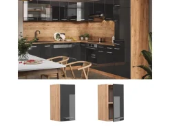 Discount Vicco Hängeschrank R-Line Hängender Küchenschrank Hochglanz/Goldkraft Eiche 30 cm Anthrazit