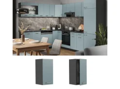Sale Vicco Hängeschrank R-Line Hängender Küchenschrank Blau-Grau/Anthrazit 30 cm Pfannen|Küchenschränke