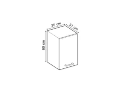 Sale Vicco Hängeschrank R-Line Hängender Küchenschrank Blau-Grau/Anthrazit 30 cm Pfannen|Küchenschränke