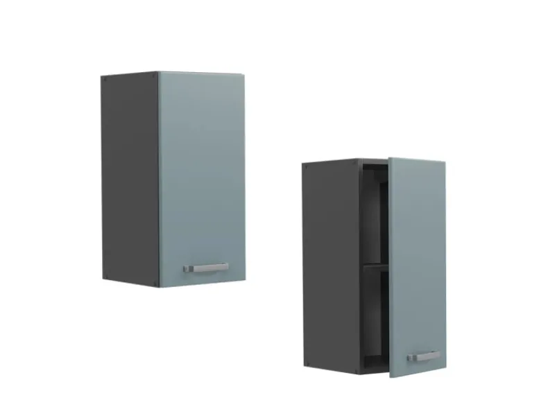 Sale Vicco Hängeschrank R-Line Hängender Küchenschrank Blau-Grau/Anthrazit 30 cm Pfannen|Küchenschränke