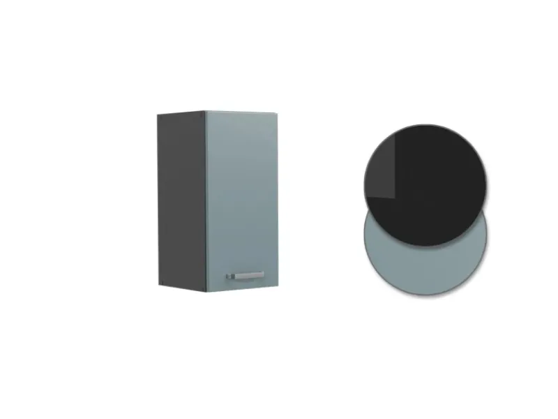 Sale Vicco Hängeschrank R-Line Hängender Küchenschrank Blau-Grau/Anthrazit 30 cm Pfannen|Küchenschränke