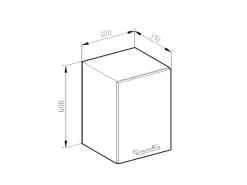 Hot Vicco Hängeschrank R-Line Hängender Küchenschrank Sonoma/Weiß 30 cm Sonoma Eiche