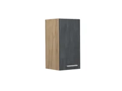 Clearance Vicco Hängeschrank R-Line Hängender Küchenschrank Schwarz Beton/Goldkraft Eiche 30 cm Pfannen
