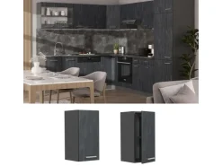 Best Vicco Hängeschrank R-Line Hängender Küchenschrank Schwarz Beton/Anthrazit 30 cm Beton Anthrazit