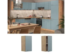 Discount Vicco Hängeschrank R-Line Hängender Küchenschrank Blau-Grau/Goldkraft Eiche 30 cm Küchenschränke