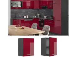 Küchenschränke<Vicco Hängeschrank R-Line Hängender Küchenschrank Bordeaux Hochglanz/Anthrazit 45 cm Bordeaux-Glanz
