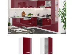 Küchenschränke<Vicco Hängeschrank R-Line Hängender Küchenschrank Bordeaux Hochglanz/Weiß 40 cm Bordeaux-Glanz
