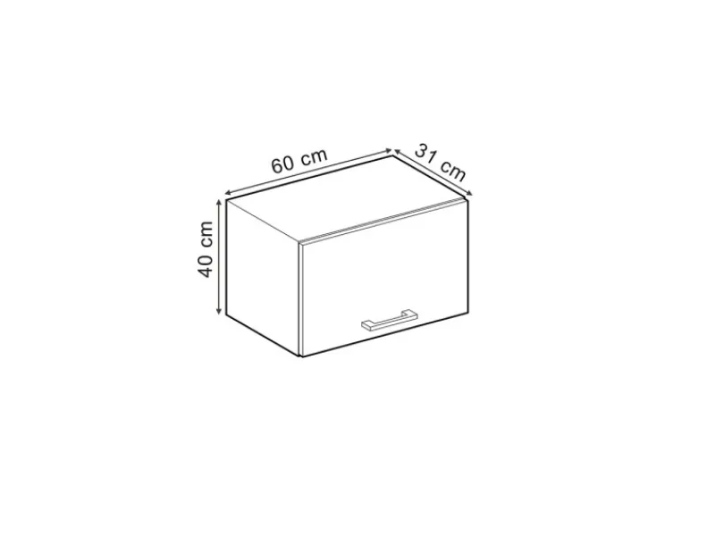 Online Vicco Hängeschrank R-Line Hängender Küchenschrank Schwarz Hochglanz/Anthrazit 60 cm Flach Küchenschränke