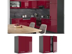 Küchenschränke|Einbauküchen<Vicco Hängeschrank R-Line Hängender Küchenschrank Bordeaux Hochglanz/Anthrazit 60 cm Bordeaux-Glanz