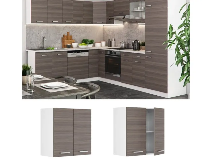 Sale Vicco Hängeschrank R-Line Hängender Küchenschrank Grau/Weiß 60 cm Edelgrau