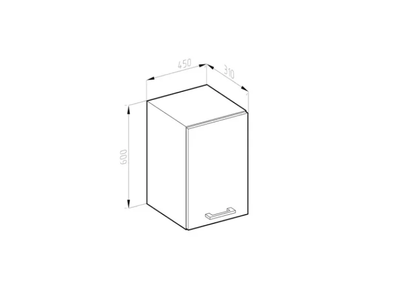 Outlet Vicco Hängeschrank R-Line Hängender Küchenschrank /Weiß 45 cm Küchenschränke