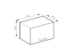 Küchenschränke<Vicco Hängeschrank R-Line Hängender Küchenschrank /Weiß 60 cm Flach Beton