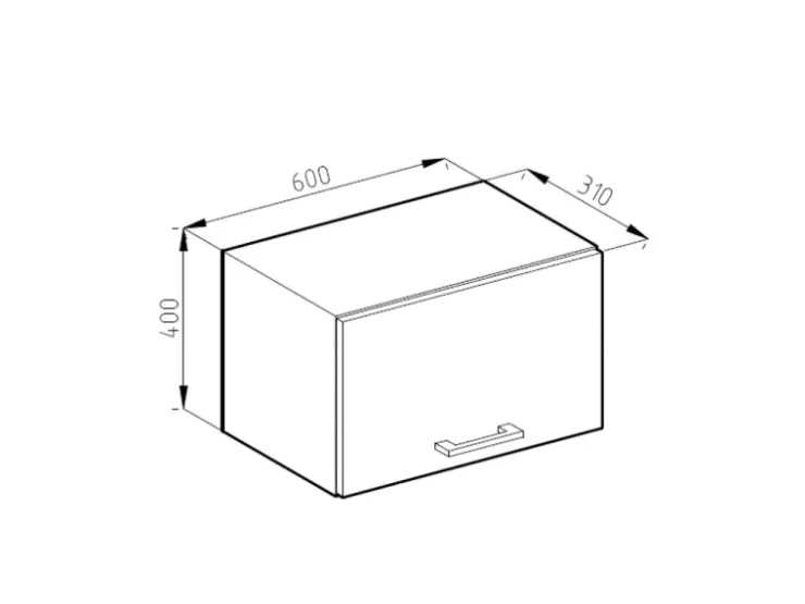 Küchenschränke<Vicco Hängeschrank R-Line Hängender Küchenschrank /Weiß 60 cm Flach Beton