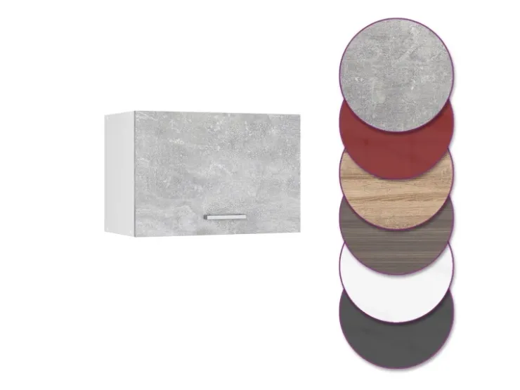 Küchenschränke<Vicco Hängeschrank R-Line Hängender Küchenschrank /Weiß 60 cm Flach Beton