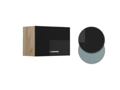 Clearance Vicco Hängeschrank R-Line Schwarz Hochglanz/Goldkraft Eiche 60 cm Flach Küchenschränke