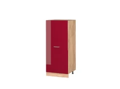 Küchenschränke<Vicco Hochschrank R-Line Küchenkommode Bordeaux Hochglanz/Goldkraft Eiche 60 cm Bordeaux-Glanz