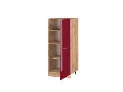 Küchenschränke<Vicco Hochschrank R-Line Küchenkommode Bordeaux Hochglanz/Goldkraft Eiche 60 cm Bordeaux-Glanz