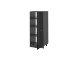 Clearance Vicco Hochschrank R-Line Küchenkommode Schwarz Hochglanz/Anthrazit 60 cm Schwarz Glänzend