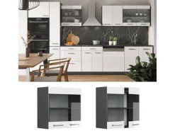 Online Vicco Küchenglasschrank R-Line Glashängeschrank Hochglanz/Anthrazit 60 cm Single-Küchen|Pantryküchen