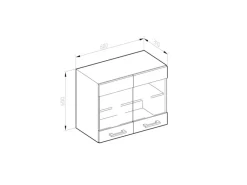 Online Vicco Küchenglasschrank R-Line Glashängeschrank Hochglanz/Anthrazit 60 cm Single-Küchen|Pantryküchen