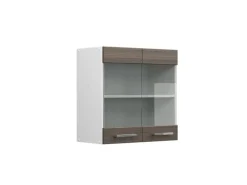 Online Vicco Küchenglasschrank R-Line Glashängeschrank Grau/Weiß 60 cm Küchenschränke