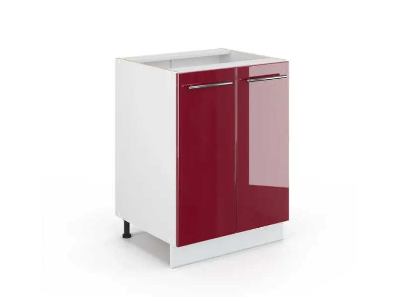 Online Vicco Küchenunterschrank Fame-Line Bordeaux Hochglanz/Weiß 60 cm ohne Arbeitsplatte Einbauküchen