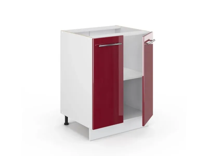 Online Vicco Küchenunterschrank Fame-Line Bordeaux Hochglanz/Weiß 60 cm ohne Arbeitsplatte Einbauküchen