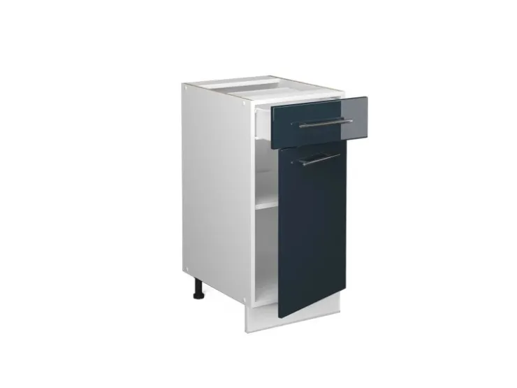 Hot Vicco Küchenunterschrank Fame-Line Hochglanz/Weiß 40 cm AP Anthrazit Dunkelblau