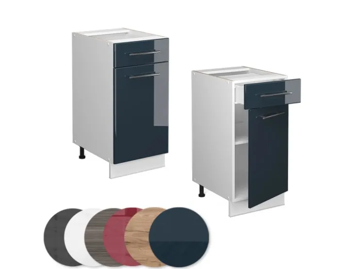 Hot Vicco Küchenunterschrank Fame-Line Hochglanz/Weiß 40 cm AP Anthrazit Dunkelblau