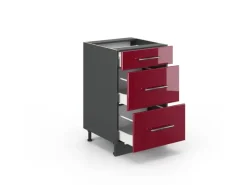 Sale Vicco Küchenunterschrank Fame-Line Bordeaux Hochglanz/Anthrazit 50 cm ohne Arbeitsplatte Küchenschränke