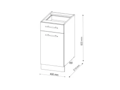 Vicco Küchenunterschrank Fame-Line Grün-Gold Landhaus/Anthrazit 40 cm ohne Arbeitsplatte Küchenschränke