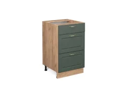 Hot Vicco Küchenunterschrank Fame-Line Grün-Gold Landhaus/Goldkraft Eiche 50 cm ohne Arbeitsplatte Dunkelgrün