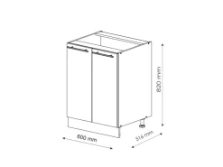 Hot Vicco Küchenunterschrank Fame-Line Bordeaux Hochglanz/Anthrazit 60 cm ohne Arbeitsplatte Bordeaux-Glanz