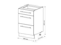 Vicco Küchenunterschrank Fame-Line Grün-Gold Landhaus/Goldkraft Eiche 50 cm AP Eiche Dunkelgrün